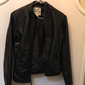Maralyn & Me Women’s XS Black Faux Leather Zip Up Jacket- Great preowned shape!